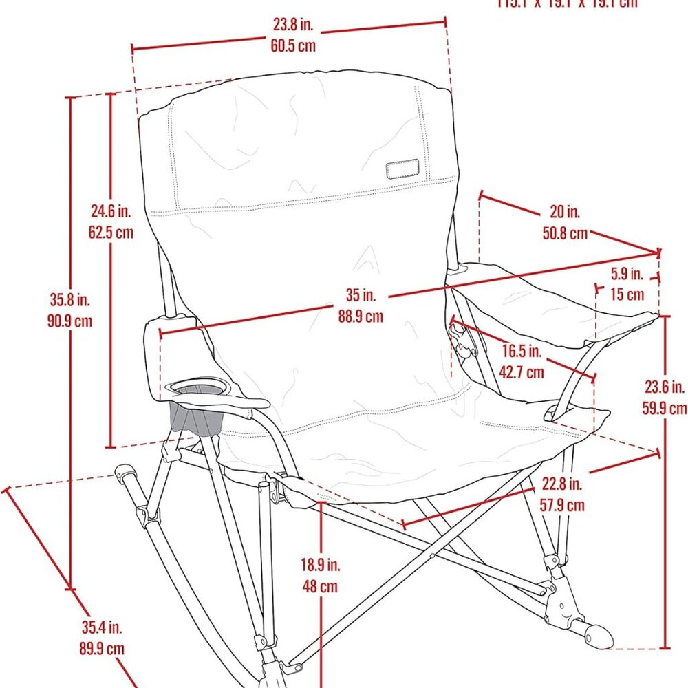 CAMP&GO Quad Rocker Outdoor Folding Rocking Chair - Picture 7 of 8